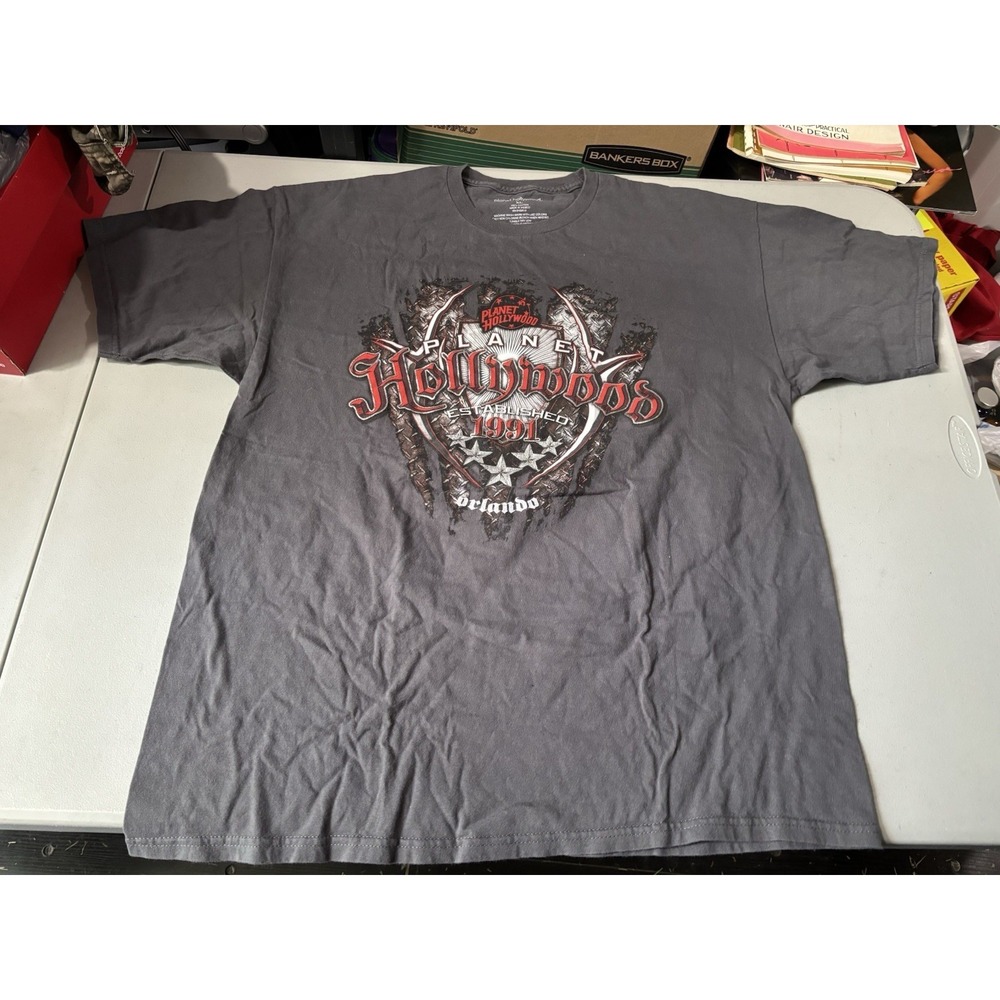 Planet Hollywood Orlando Y2K Tee Shirt Gray XL